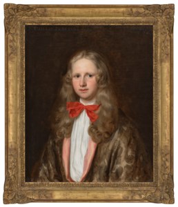Portrait of Sir Philip Perceval (1656-1680), 2nd Bt., half-length, in a white shirt, red cravat and buff embroidered gown