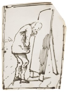The artist in front of his easel