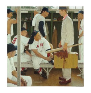Norman Rockwell, The Rookie (Red Sox Locker Room)