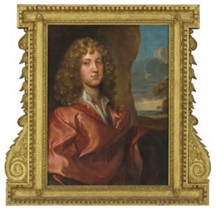 Portrait of a boy from the Ashley-Cooper family, half-length, wearing a red cloak and a white shirt