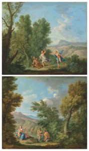 Apollo and Daphne; and Latona turning the Lycian peasants into frogs