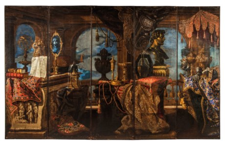 A five-fold painted screen