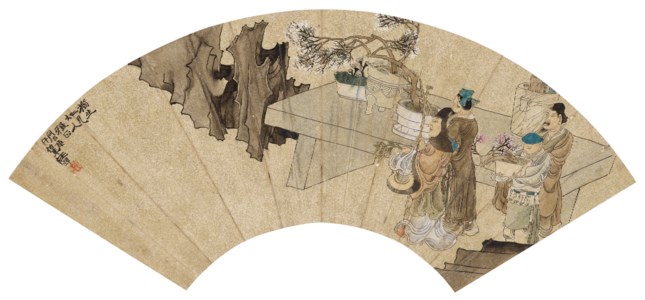 Scholar Appreciating Flowers