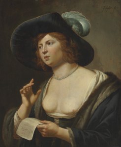 A woman singing