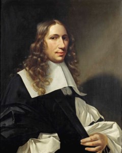 Portrait of a gentleman, half-length, in a black gown, with a white chemise and white collar