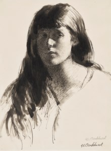 Study of a girl with long hair