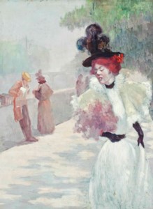 Une élégante sur le Quai Conti, Paris