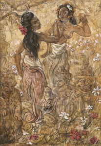 Two Women Dancing in the Fields