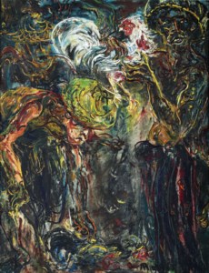 Affandi, Men with Fighting Roosters