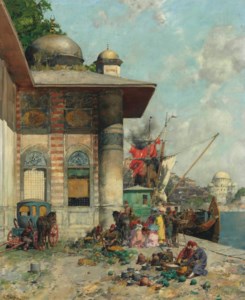 Market day, a capriccio of the Old City Shores, Constantinople