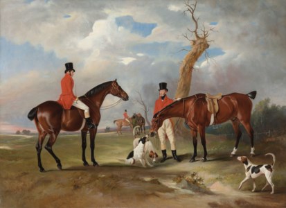 Equestrian portraits of Sir Francis Mackenzie, 5th Bt., of Gairloch, with Mr Mackenzie, probably his brother