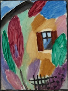 Variation mit Haus und Gartenzaun