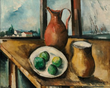 Nature morte avec paysage