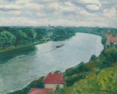 La Frette, la Seine vue des coteaux en direction d'Herblay
