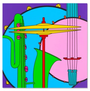 Untitled (green saxophone)