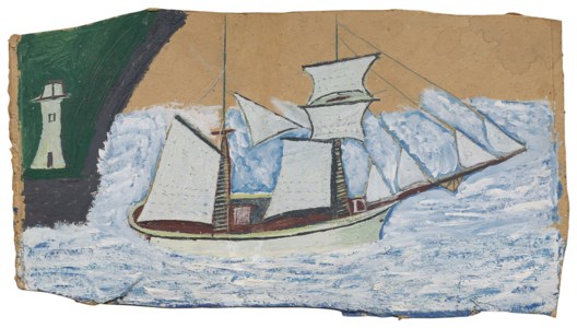 Schooner and a lighthouse