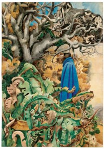 Blue Robed Figure Under a Tree