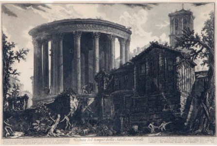 Veduta del tempio della Sibilla in Tivoli; and three companion prints