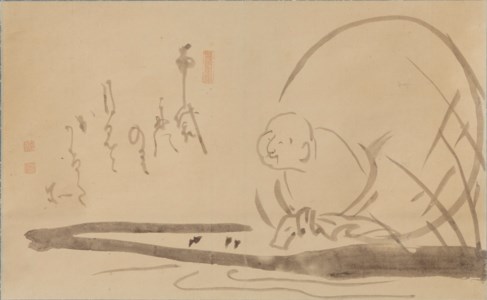 Hotei admiring the moon
