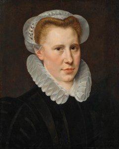 Portrait of a young lady, bust-length, in a white ruff and cap