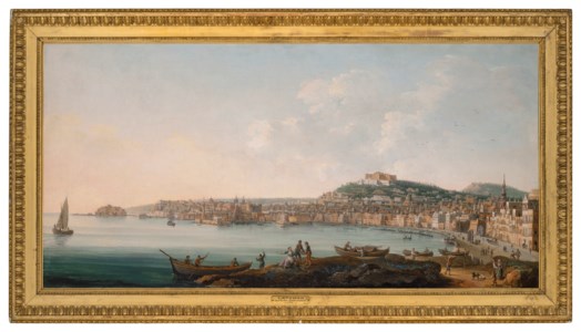 The Bay of Naples from the west, with the Castel dell'Ovo, the Castel Nuovo and the Certosa di San Martino