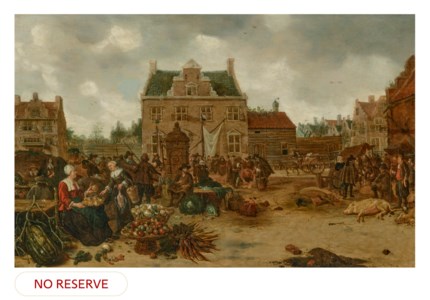 A market scene in a town square