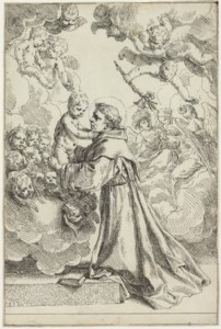 Saint Anthony of Padua adoring the Christ Child in Glory (B. 25; Bellini 26)