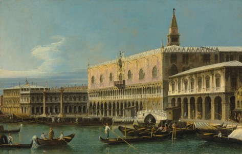 Venice, a view of the Molo, looking west, with the Palazzo Ducale and the south side of the Piazzetta