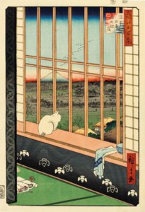Asakusa-Tanbo, Torinomachi-mode (Asakusa rice fields during the cock festival), from the series Meisho Edo hyakkei (One hundred views of famous places of Edo)