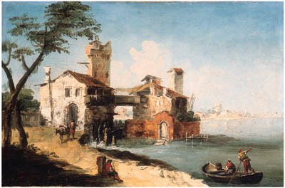 Capricci of the Venetian Lagoon, with boatmen and peasants