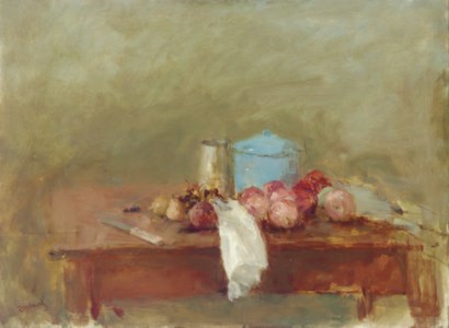 Still life with blue pot