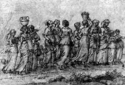 A group of women returning from the well