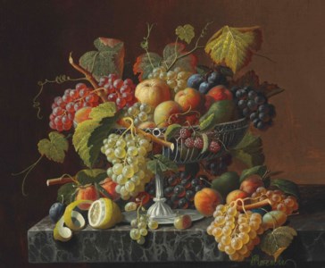 Still Life with Fruit and Leaves