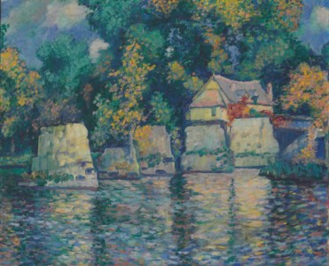 The Red Bridge in Vernon Near Giverny