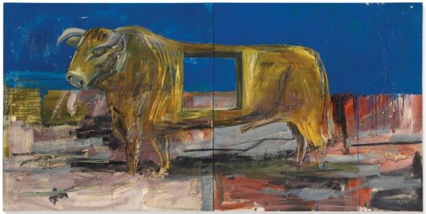 Albert Oehlen, Stier mit loch (Bull with hole)