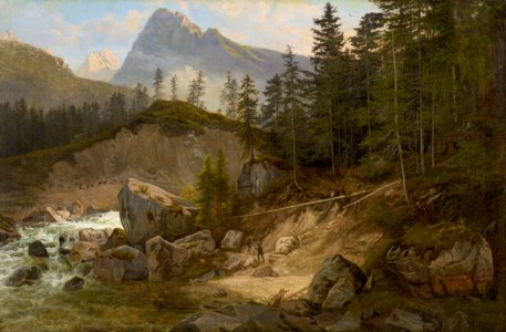 Parti ved Hintersee i Tyrol, Studie efter Naturen