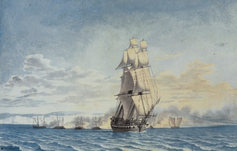 Danish gunboats attacking H.M.S Tigress at Agersø