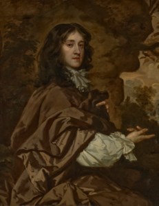 Portrait of Sir Robert Worsley (1643–1675), 3rd Baronet, three-quarter-length, seated, wearing a brown cloak, in a landscape