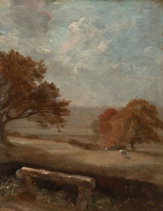 A park glade, with Dedham Church beyond