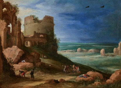 A capriccio of the Via Appia Antica, near Rome, with the tomb of Cecilia Metella and the Claudian Aqueduct