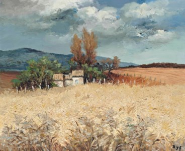 Blés et village de Provence