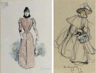 Dame en rose; lady in pink