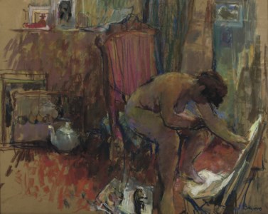Seated nude in the artist's studio