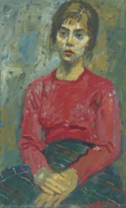 Portrait of a Young Woman in Plaid