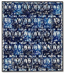 Rashid Johnson, Bruise Painting "U.S. Blue"