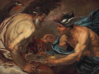 Mercury presenting thunderbolts to Jupiter