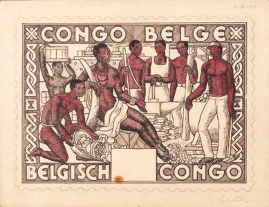Four designs for stamps of the Belgian Congo Quatre projets de timbres du Congo belge