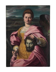 Agostino Carracci, Portrait of Olimpia Luna as Judith and Melchiorre Zoppio as Holofernes