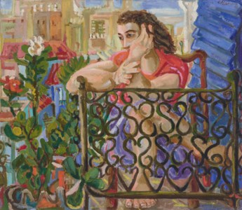 Woman on Balcony