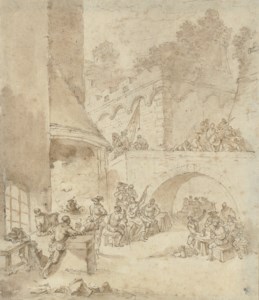 Revelry in a town square